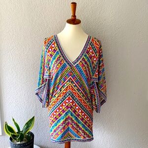 Trina Turk Multicolor Geometric Swim Coverup